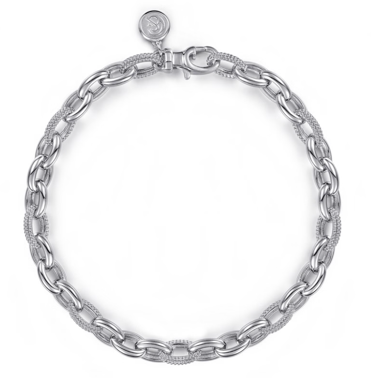 Sterling Silver Bujukan Beaded Link Chain Bracelet by Gabriel NY Main image