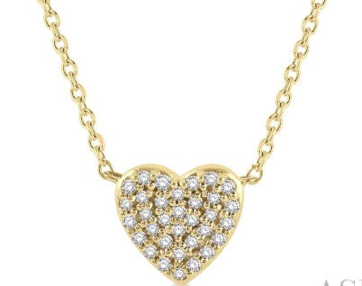 10K YG Diamond Petite Heart Pendant Necklace