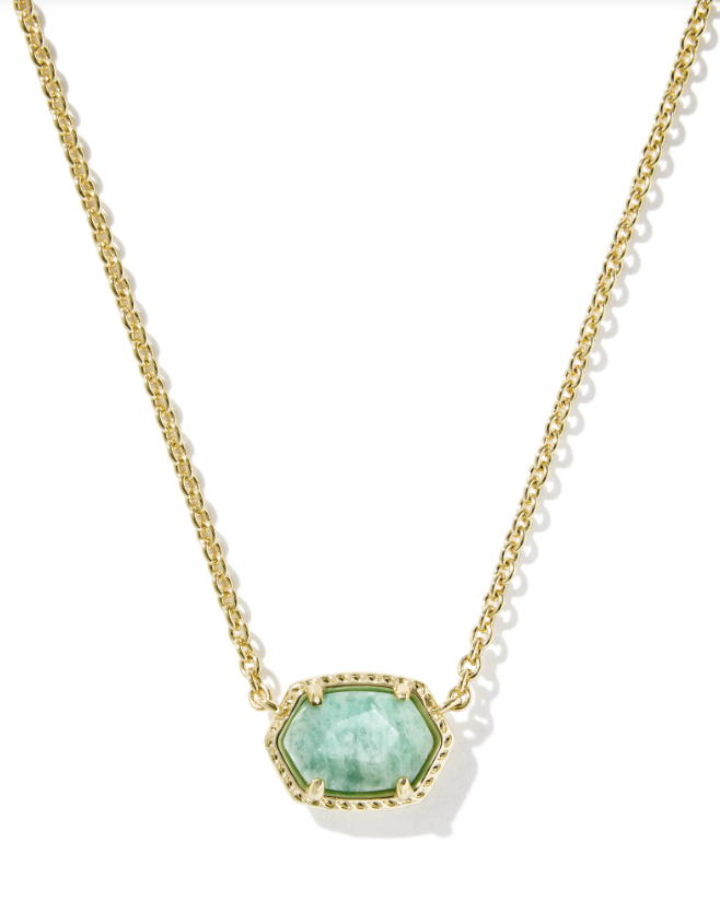 Gold Plated Daphne Pendant Necklace in Teal Amazonite by Kendra Scott