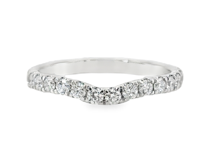 14K White Gold 1/2cttw Diamond Contour Wedding Band