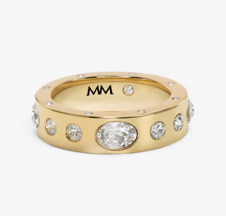 18K Gold Plated Ashley Sunset Ring in White CZ by Melinda Maria Main image