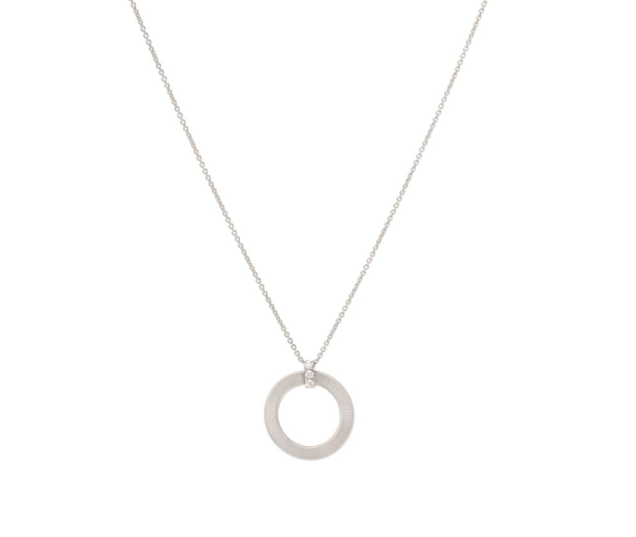 18K WG Masai Open Circle Pendant with Diamond Accent by Marco Bicego