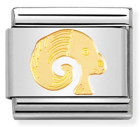 Stainless Steel & 18K Yellow Gold Aries Zodiac Charm