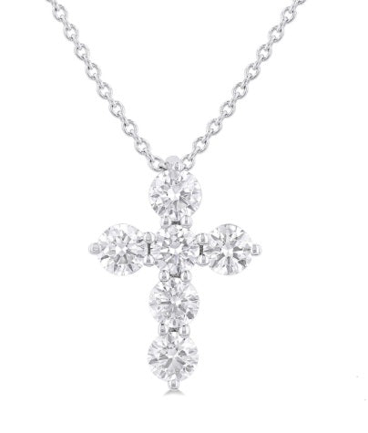 14K WG .50cttw Diamond Shared Prong Pendant