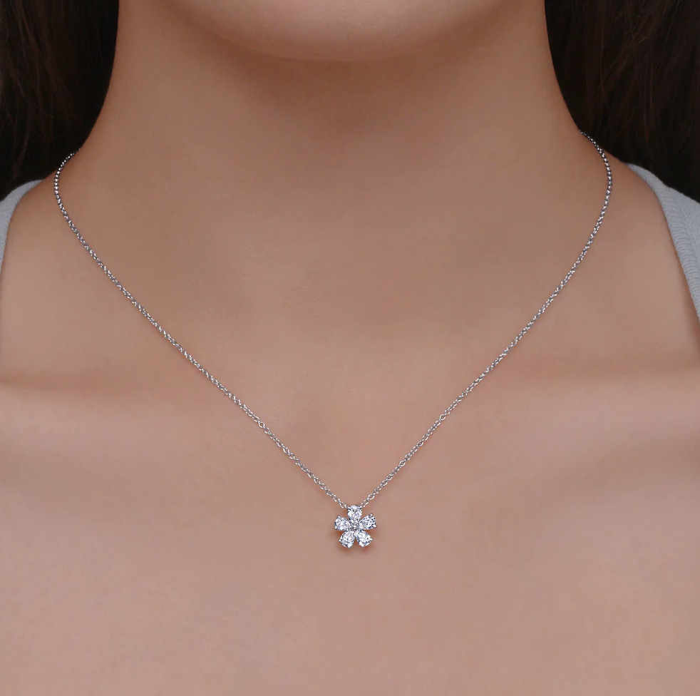 Platinum Pear Shape Diamond Floral Pendant by KWIAT