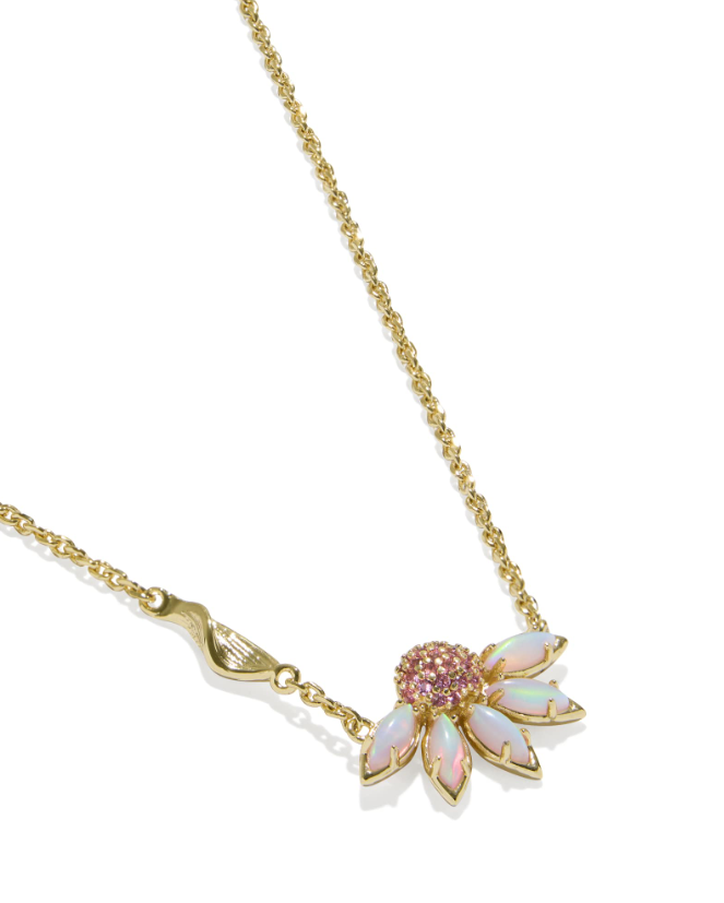 Gold Plated Anya Flower Pendant in Light Pink Mix by Kendra Scott Secondary image