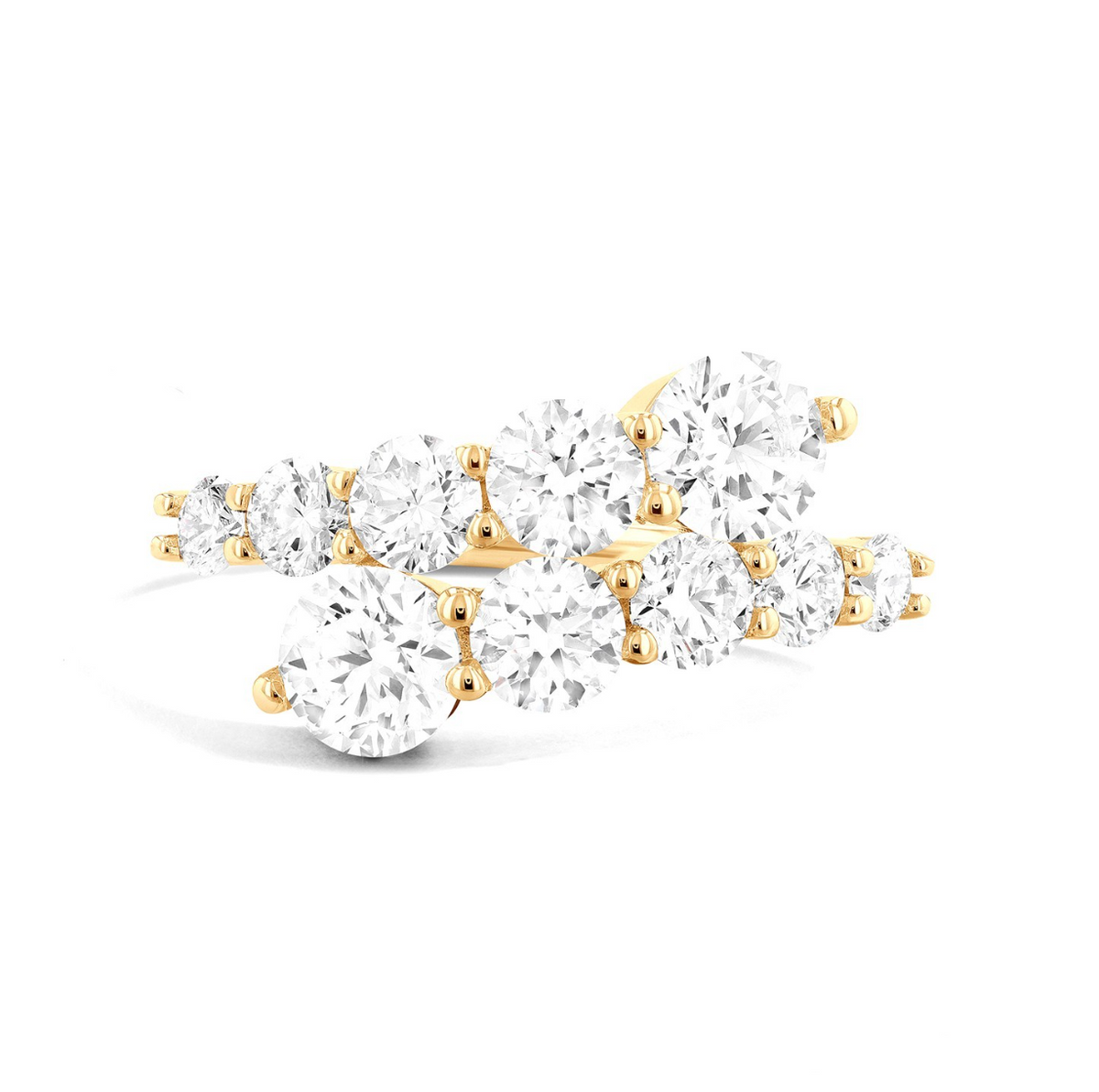18K Yellow Gold Graduated Diamond Wrap Ring Main image