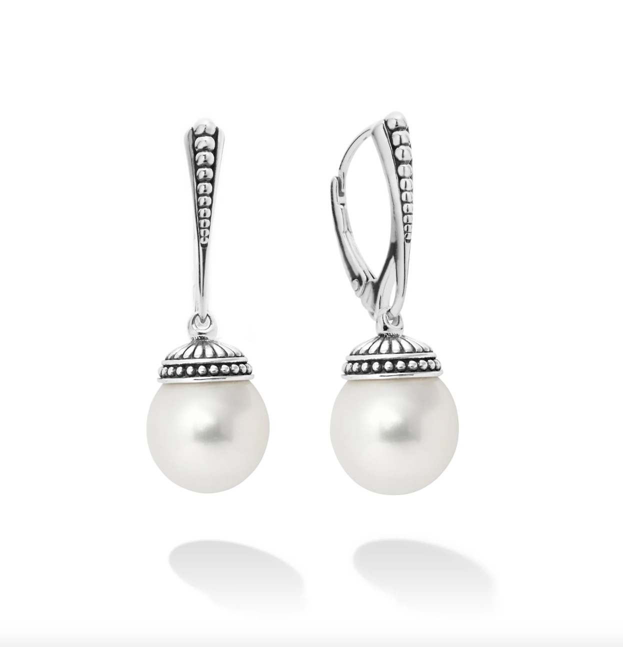 Sterling Silver Luna Pearl Leverback Drop Earrings by LAGOS Secondary image