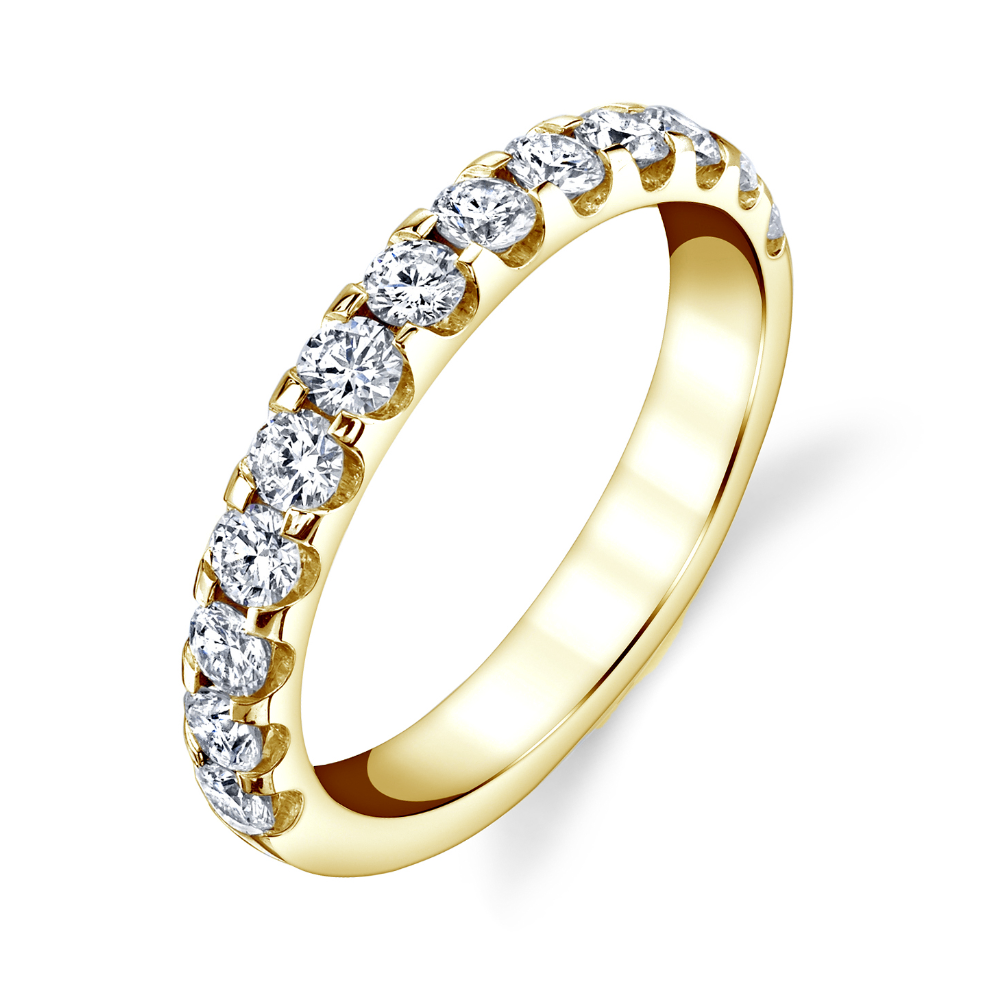18K Yellow Gold Diamond Micro U-Prong Wedding Band by Joshua J Main image