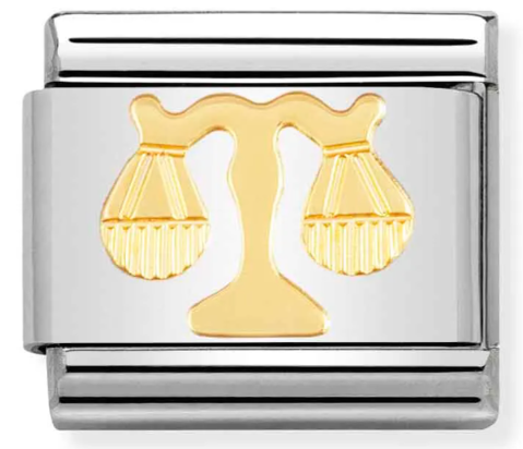 Stainless Steel & 18K Yellow Gold Libra Zodiac Charm