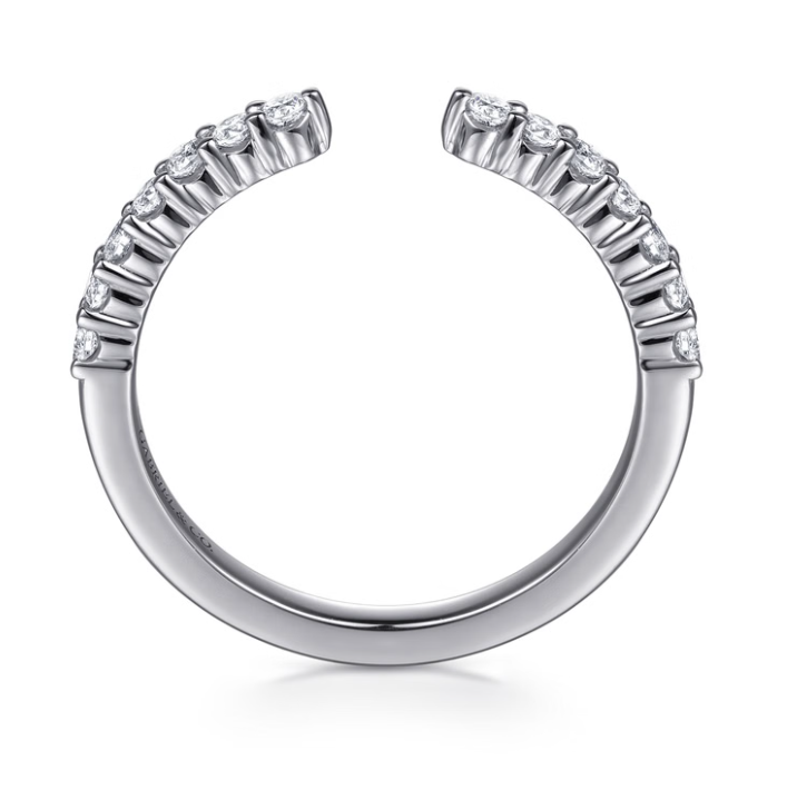 14K White Gold Prismé Shared Prong Open Diamond Band by Gabriel NY