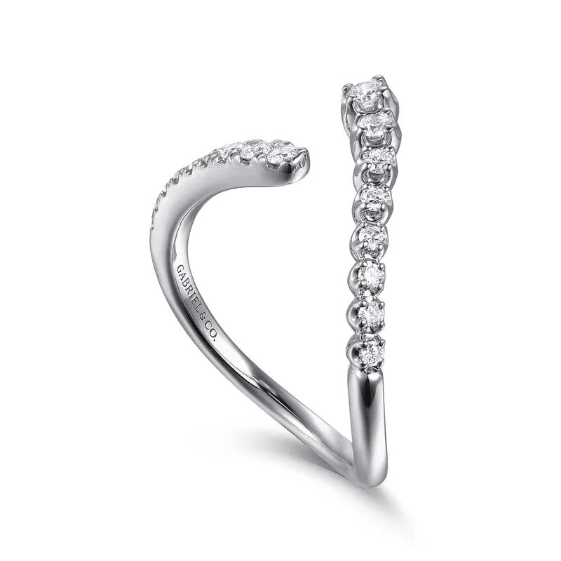 14K WG Diamond Bypass Ring by Gabriel NY