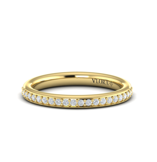 14K YG Diamond Crescendo Wedding Band by Vlora Main image