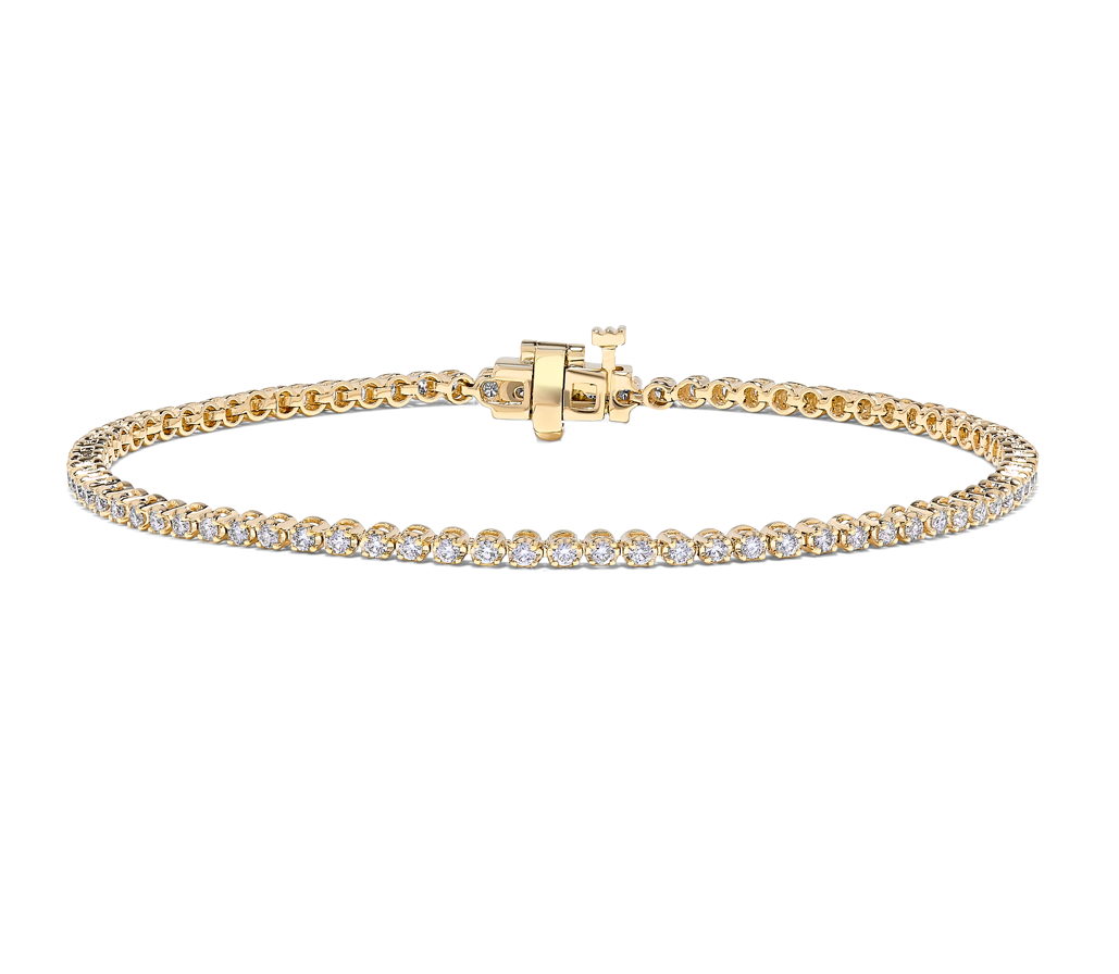 14K Yellow Gold 1cttw Diamond 4-Prong Tennis Bracelet Main image
