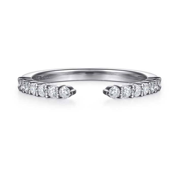 14K White Gold Prismé Shared Prong Open Diamond Band by Gabriel NY
