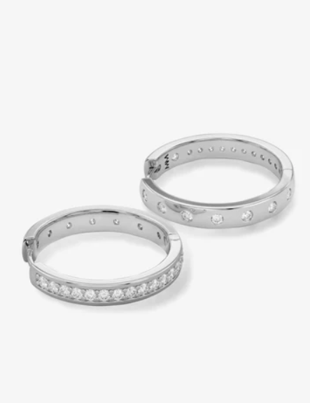 Silver Plated Ashley Infinity Convertible Hoops in White CZ by Melinda Maria Main image