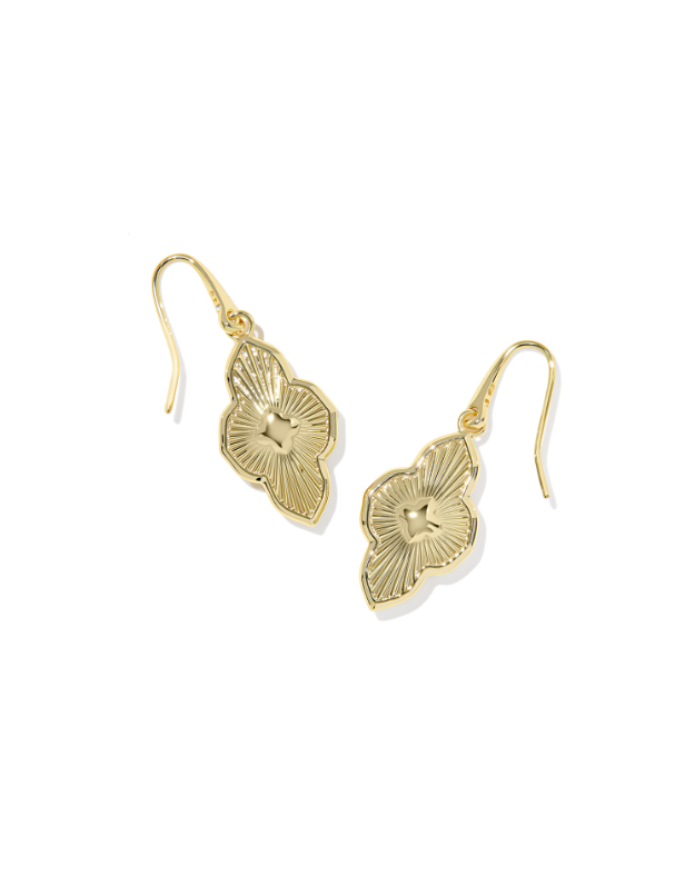 Gold Plated Abbie Medallion Small Drop Earrings in Hot Pink Mix by Kendra Scott Main image