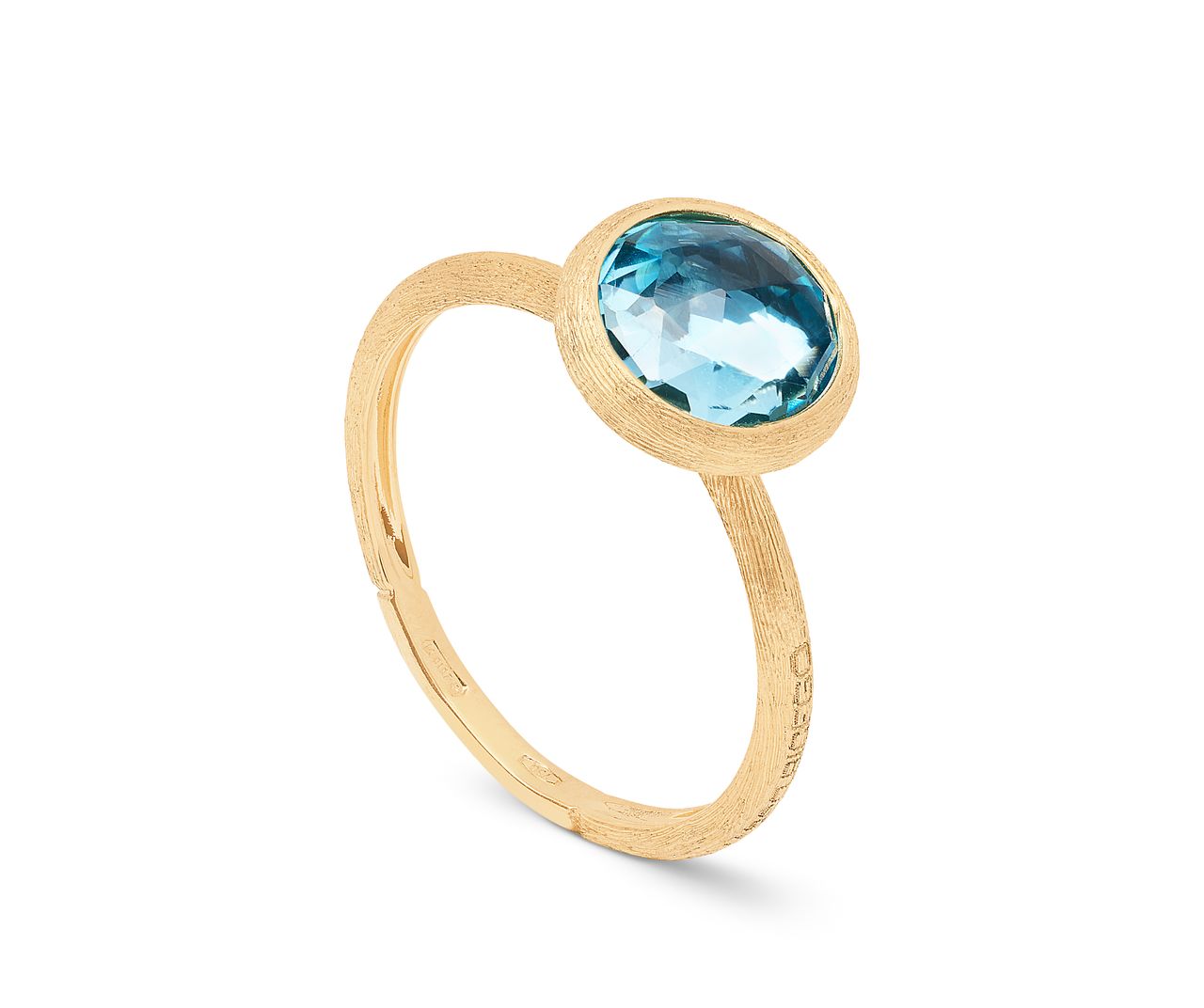 18K YG Jaipur Blue Topaz Stackable Ring by Marco Bicego Main image