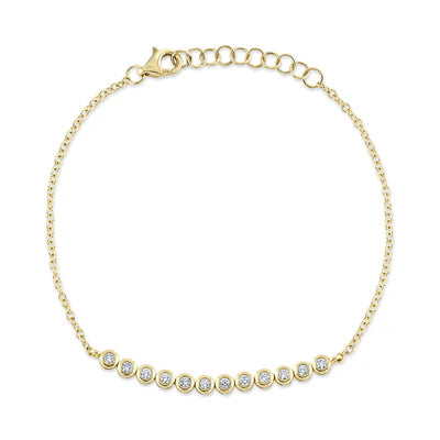 14K YG 1/4cttw Diamond Bezel Line Chain Bracelet Main image