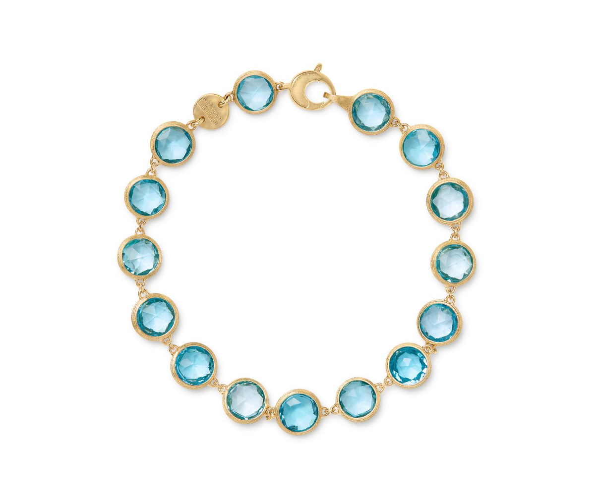 18K Yellow Gold Jaipur Bezel Set Blue Topaz Bracelet by Marco Bicego Main image