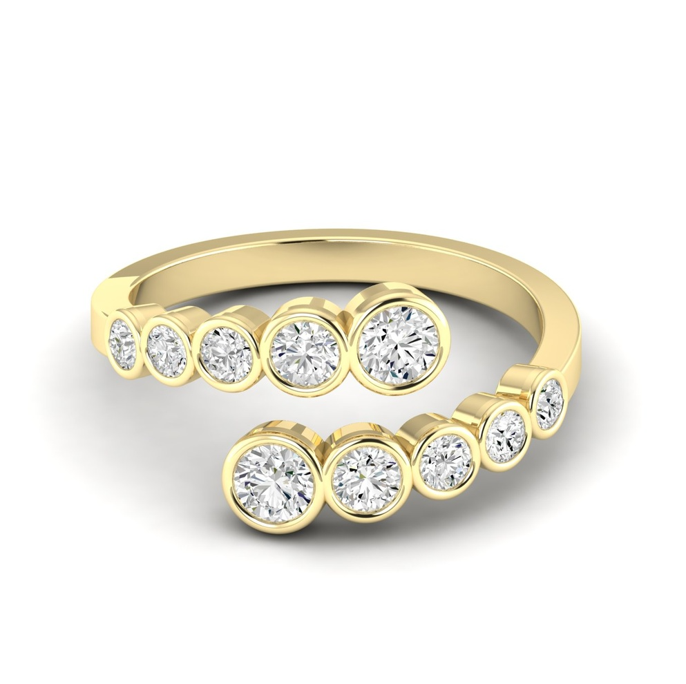 14K Yellow Gold Lab Diamond Bezel Bypass Ring by Everlee Main image