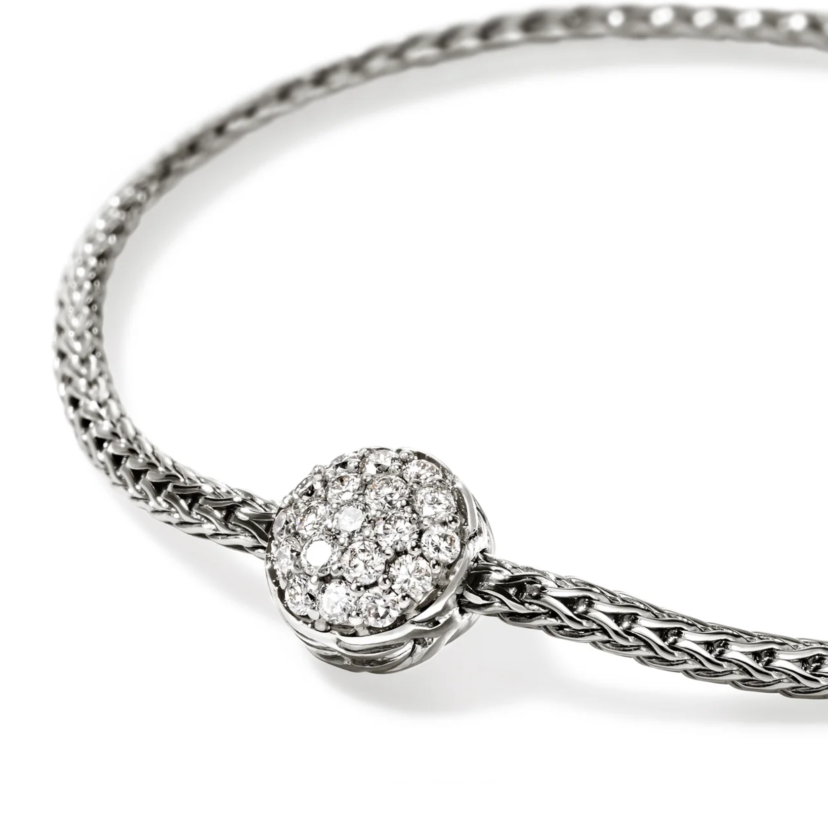 Sterling Silver & Diamond Pave Station Essentials Bracelet by John Hardy
