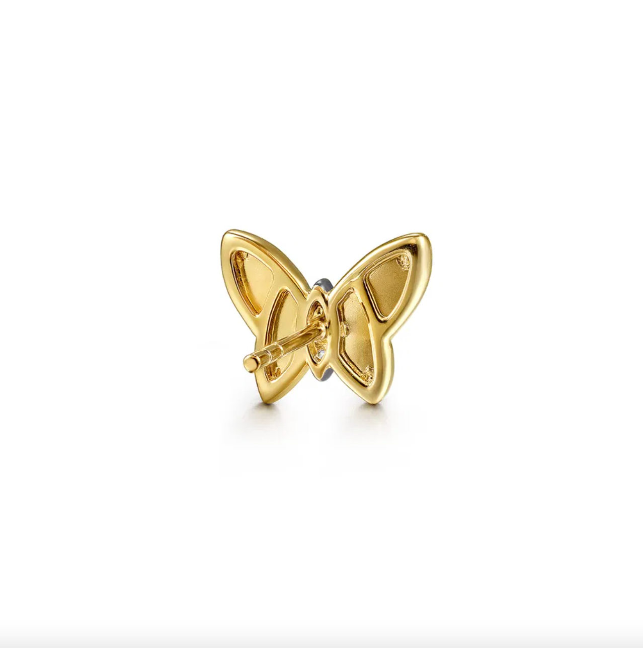 14K YG Diamond Butterfly Stud Earrings by Gabriel NY