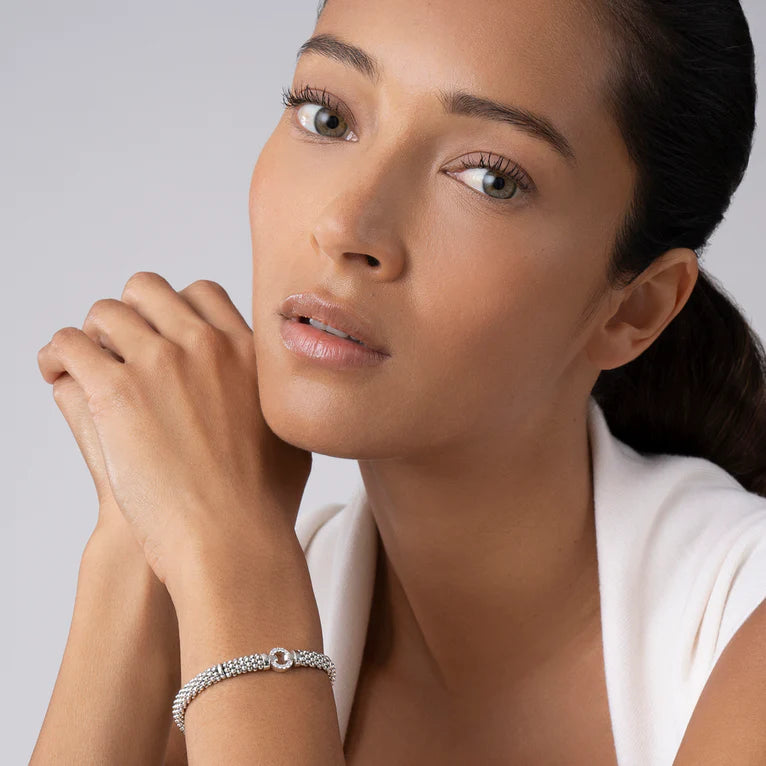 Sterling Silver Enso Diamond Single Circle 6mm Bracelet by LAGOS