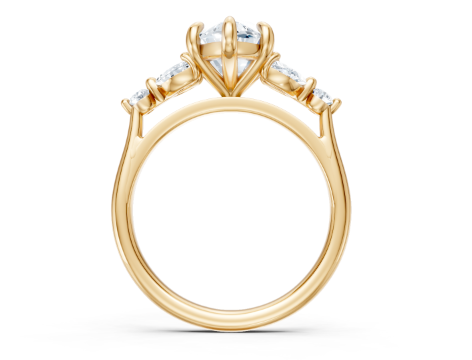 14K YG Marquise Floral Diamond Semi-Mount