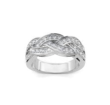 18K WG 1/2cttw Diamond Pave Woven Band Main image