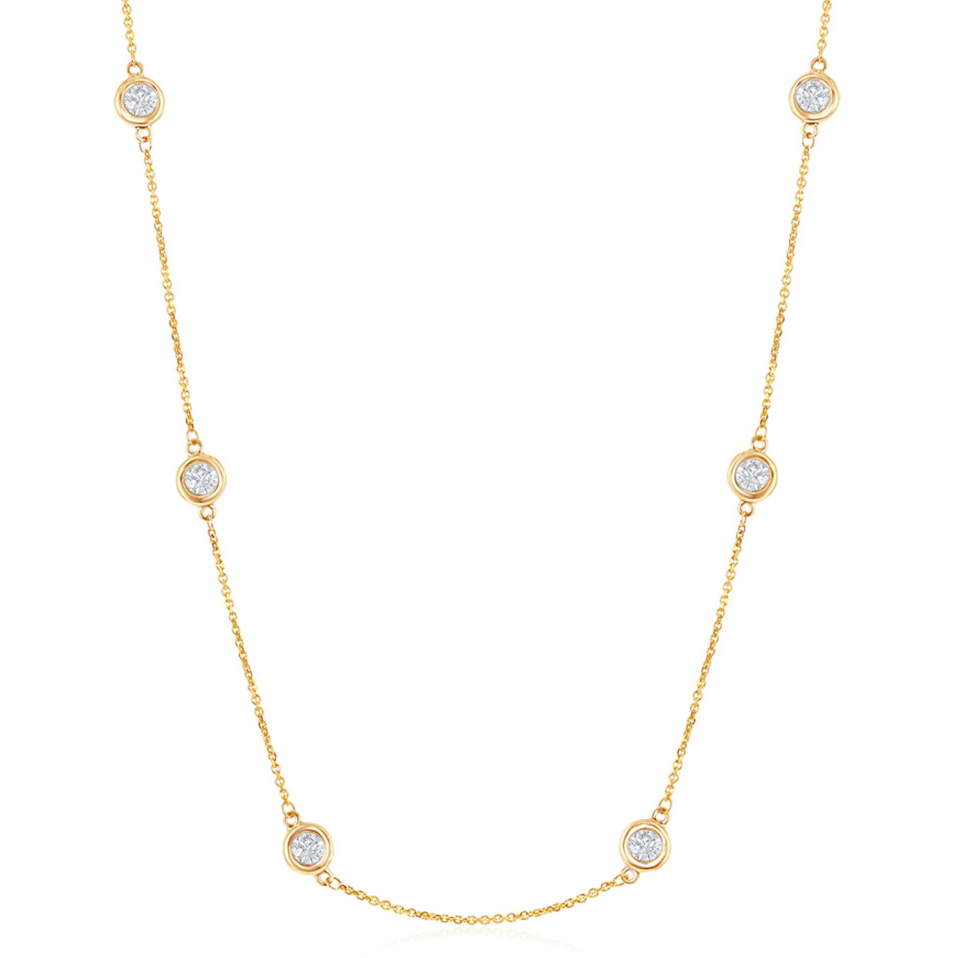 14K YG 2cttw Diamonds by the Yard Necklace