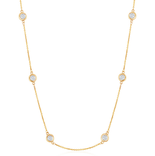 14K YG 2cttw Diamonds by the Yard Necklace