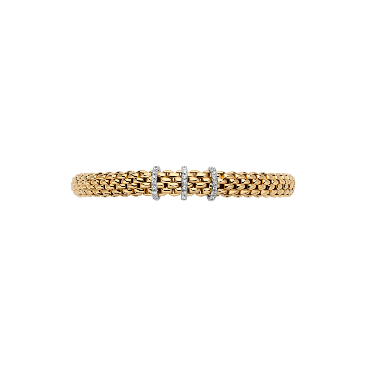 18K Yellow Gold Vendome Triple Diamond Bar Flex'It Bracelet by Fope Secondary image