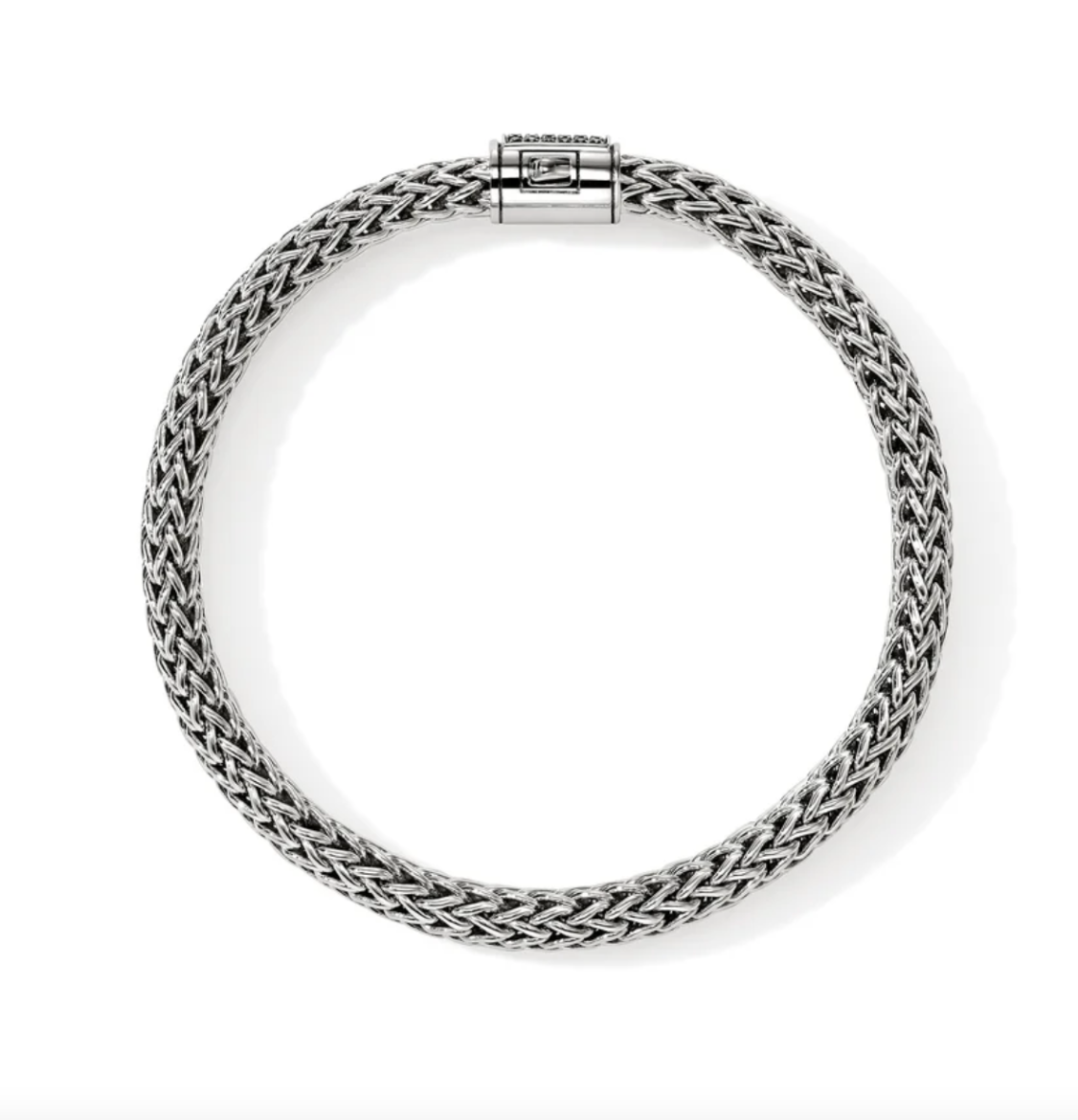 Sterling Silver Icon 7.5mm Bracelet with Treated Black Sapphire Clasp by John Hardy