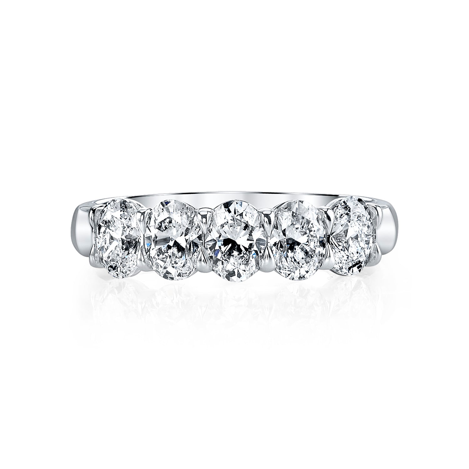 18K WG 5 Stone Oval Diamond Band by Joshua J Main image