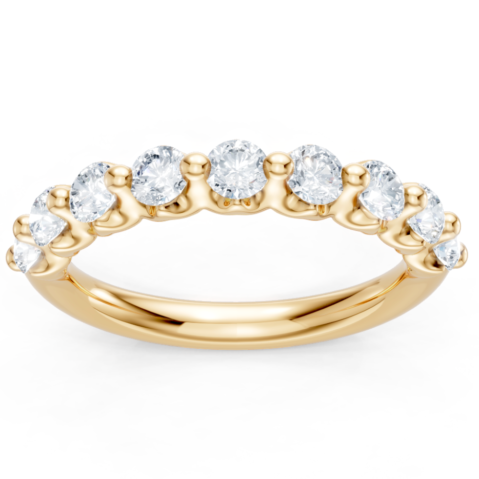 14K Yellow Gold 1cttw Diamond Shared Prong Anniversary Band