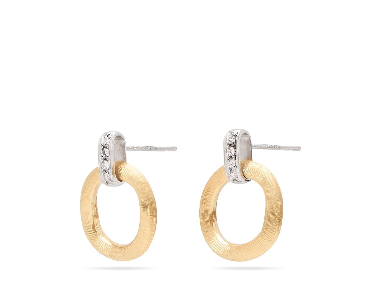 18K YG Jaipur Gold Drop Earring with Diamonds by Marco Bicego