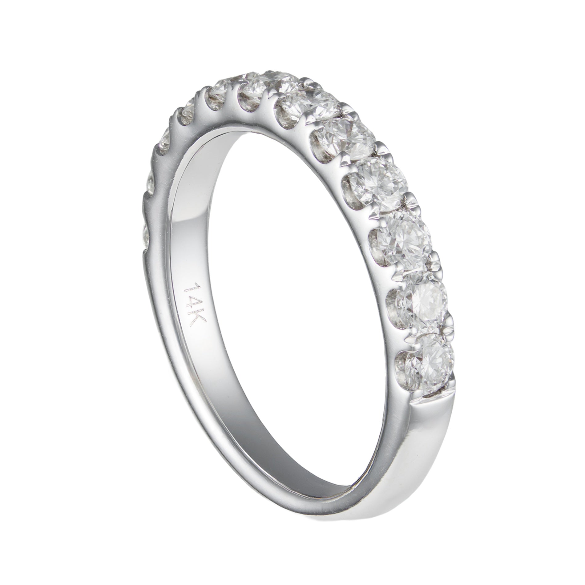 14K White Gold 1cttw Diamond Line Wedding Band by Diamonds Forever
