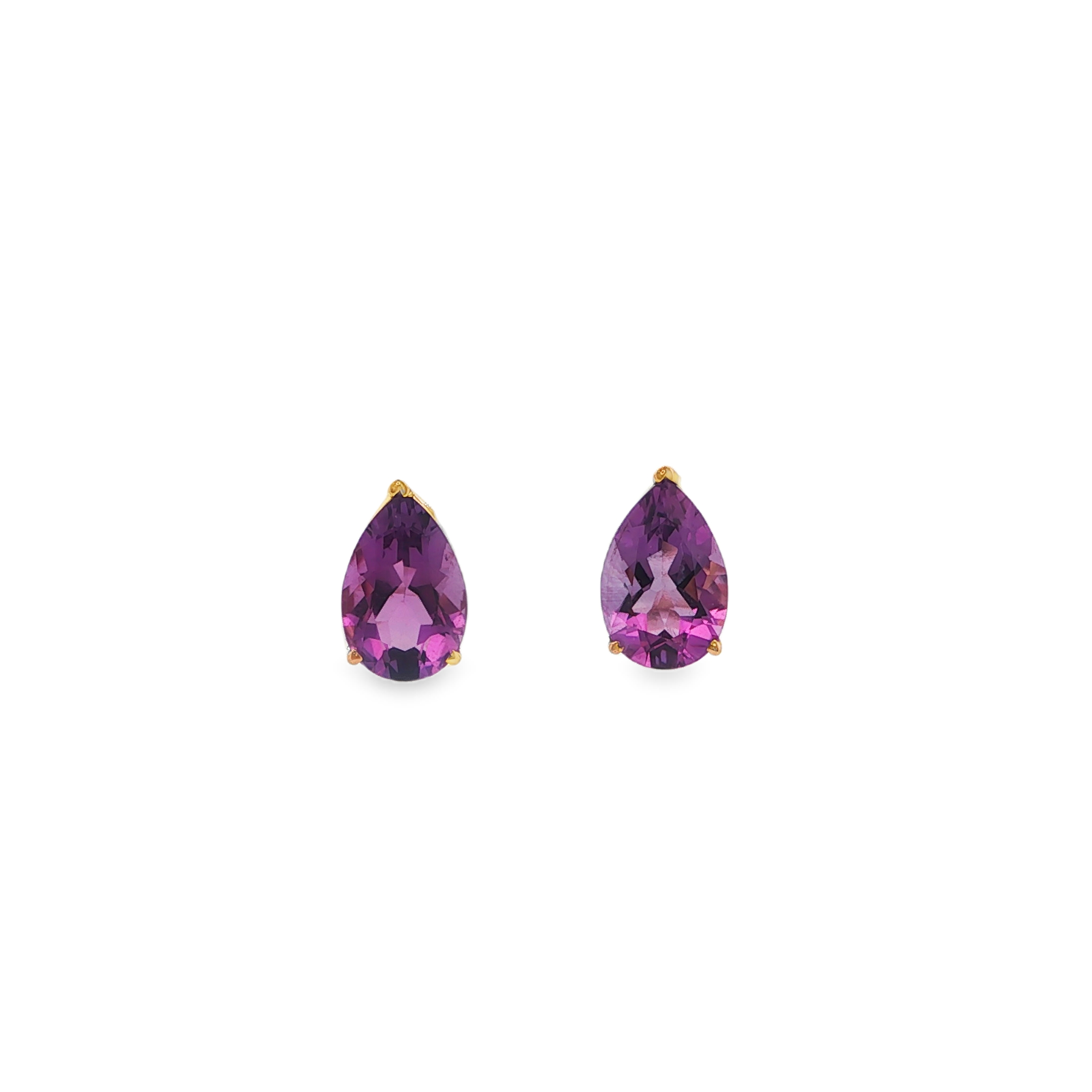 14K YG Pear Shape Amethyst Studs  *Estate Item Sold as is, Final Sale*