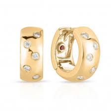 18K YG Diamond Wrap Huggie Earrings by Roberto Coin