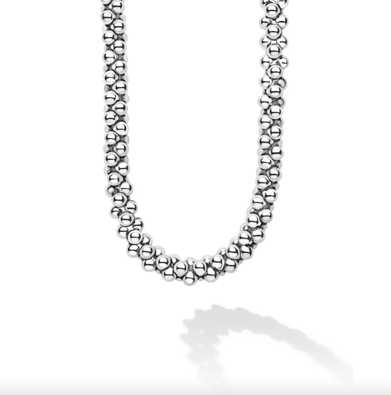 Sterling Silver Caviar Bubbly 11mm Beaded Necklace by LAGOS