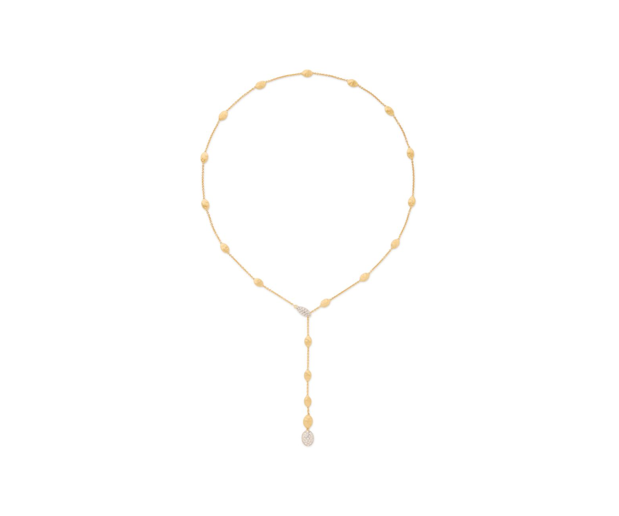 18K YG Siviglia Lariat Necklace with Diamond Accents by Marco Bicego