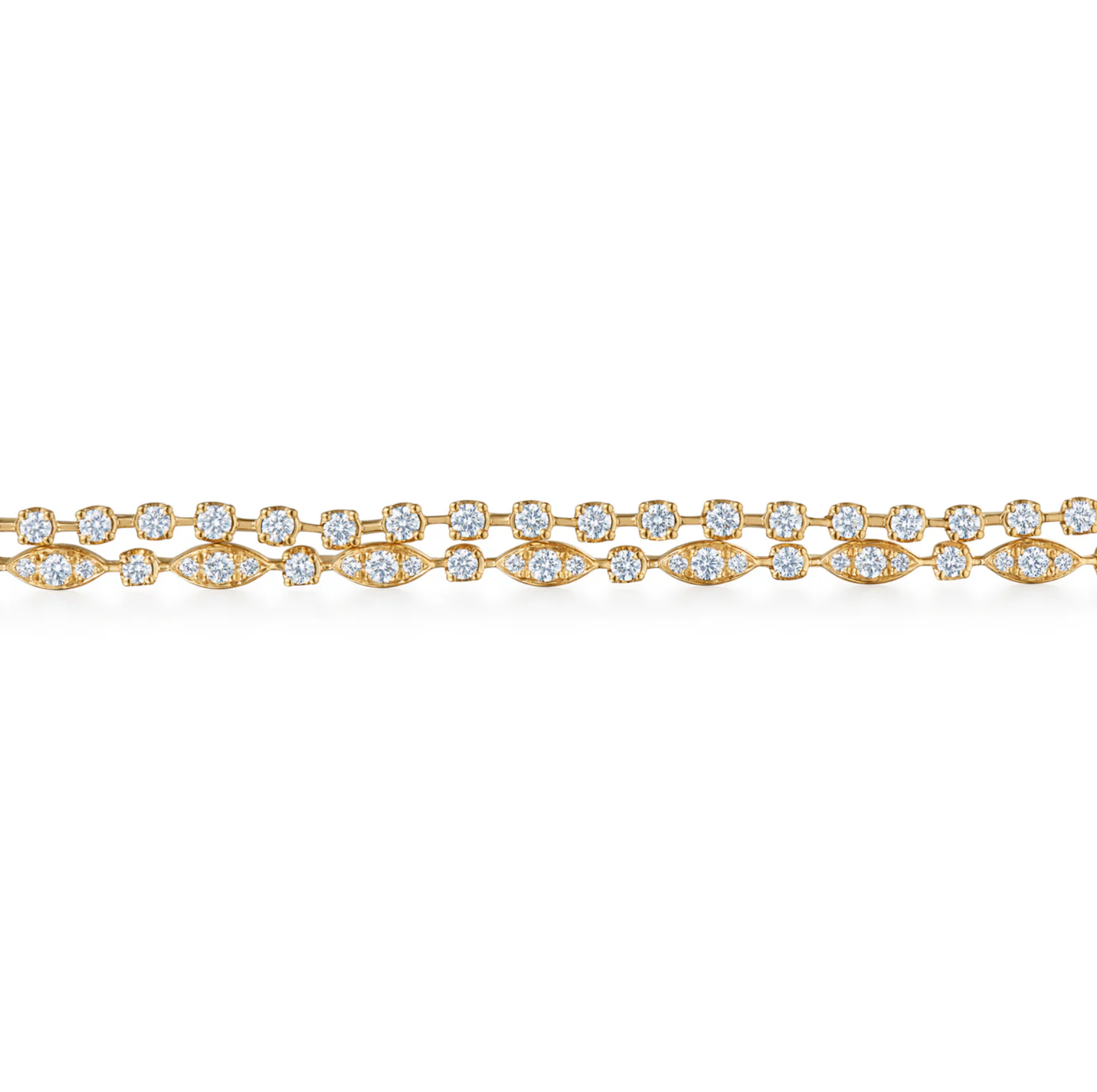 18K Yellow Gold Diamond Starry Night Double Line Bracelet by KWIAT