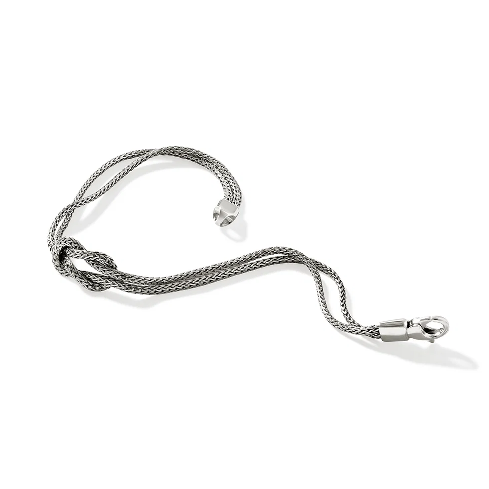 Sterling Silver Love Knot 3.6mm Double Row Bracelet by John Hardy