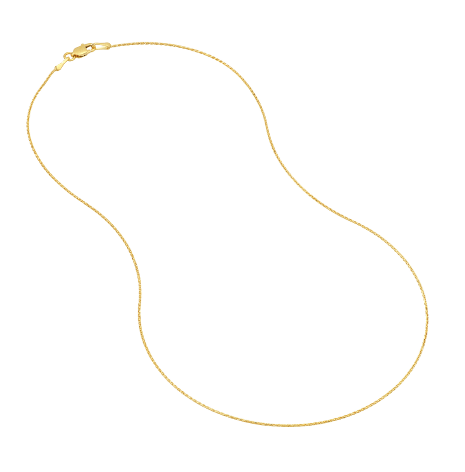 14K YG D/C Round .85mm Wheat Chain, 20" Main image