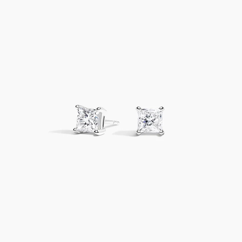 14K WG 1/4cttw Diamond Princess Cut Studs