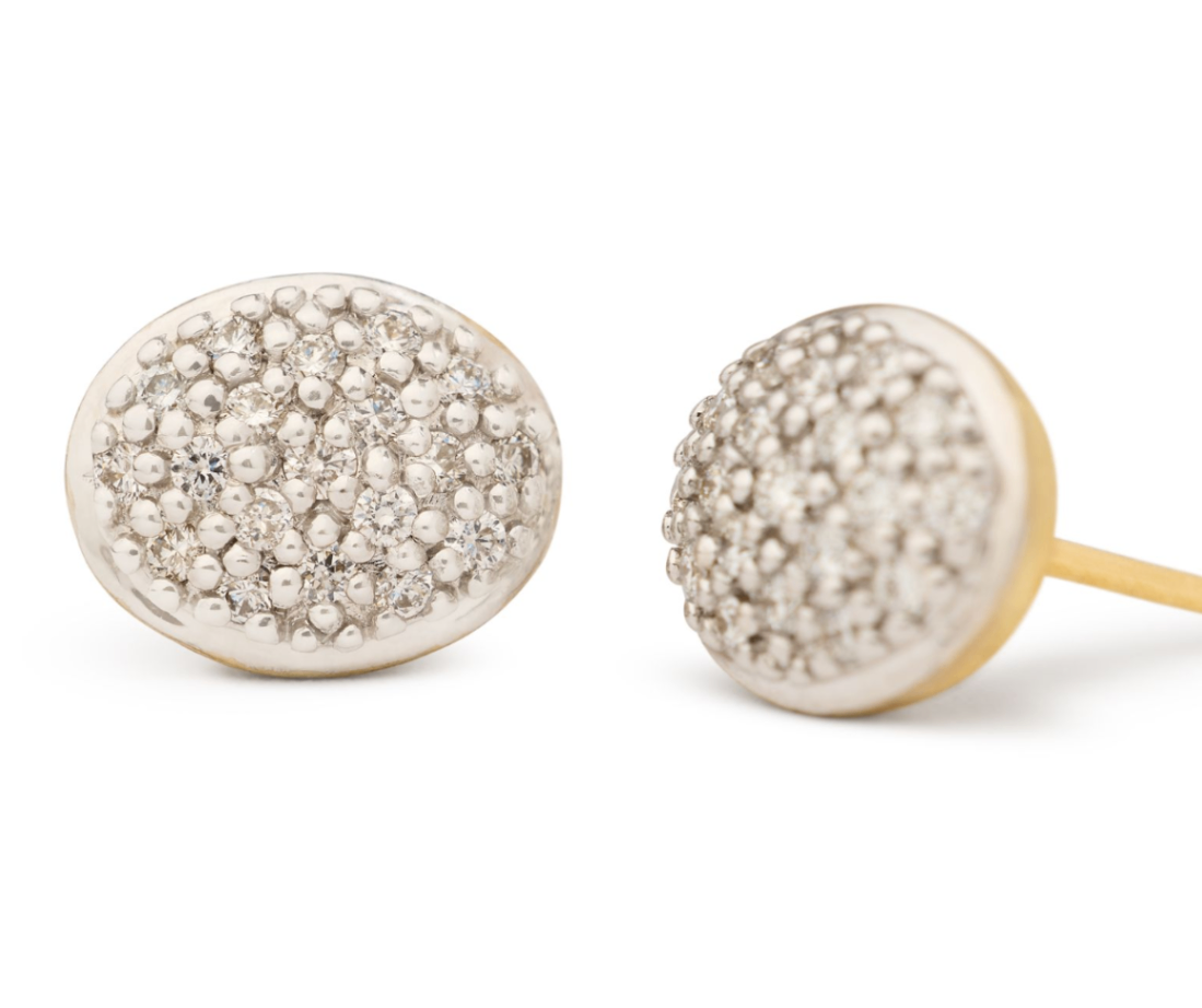 18K Two-Tone Diamond Pave Studs by Marco Bicego Secondary image