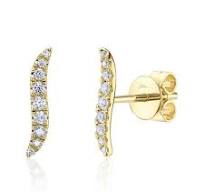 14K YG Diamond Curve Climber Studs Main image
