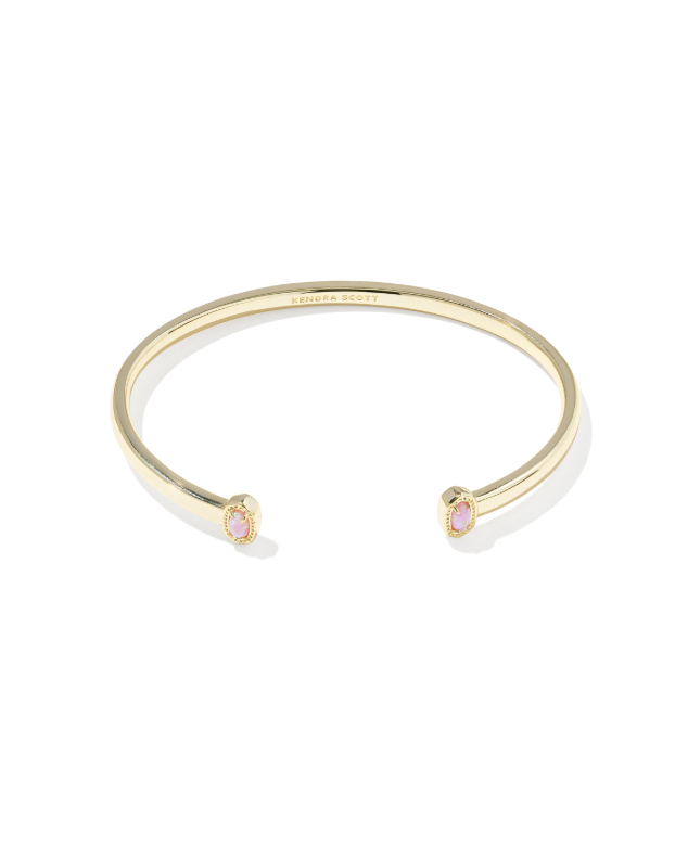 Gold Plated Elton Cuff in Light Pink Lab Opal by Kendra Scott