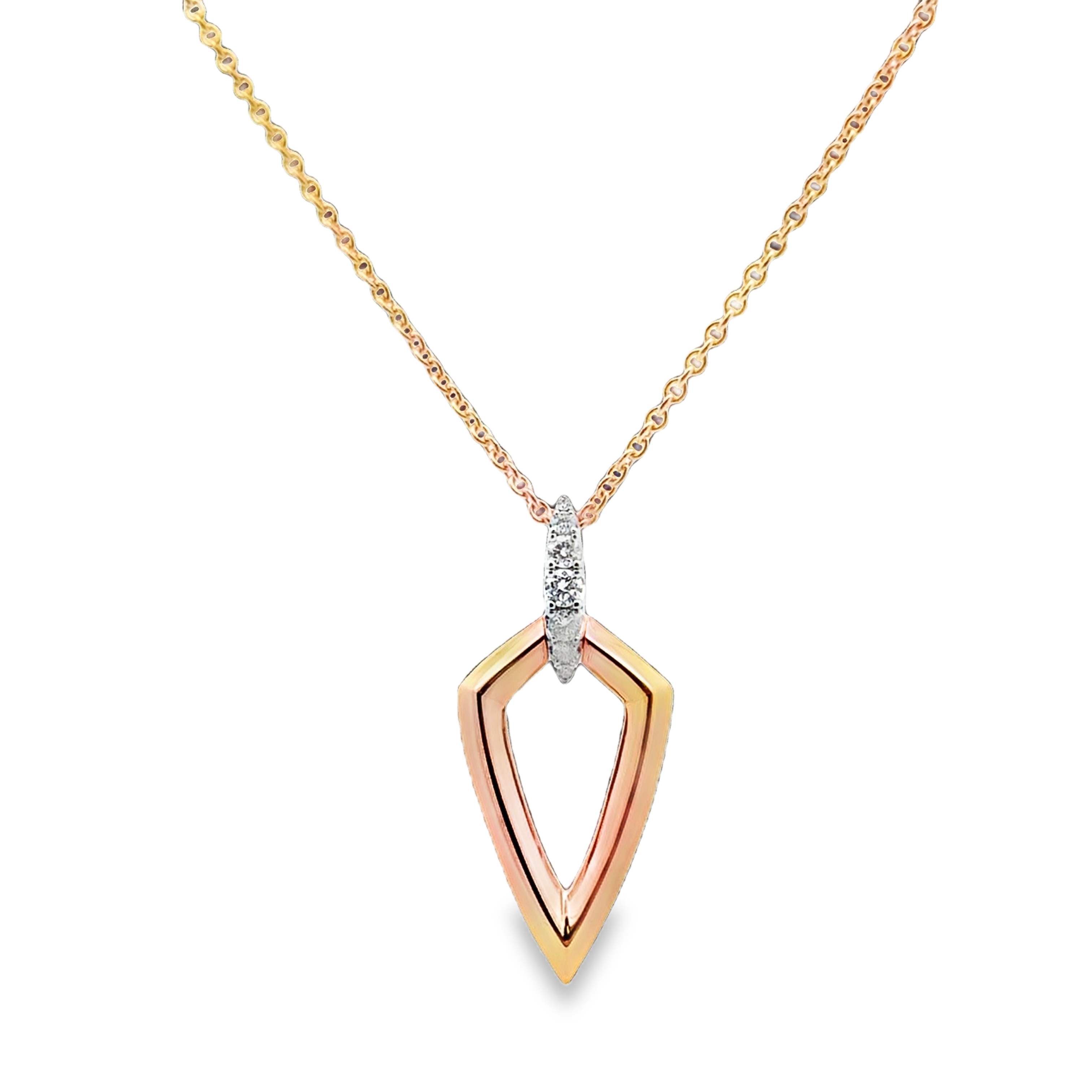 18K Two-Tone Polished Spike Pendant with Diamond Bail by Fana Main image